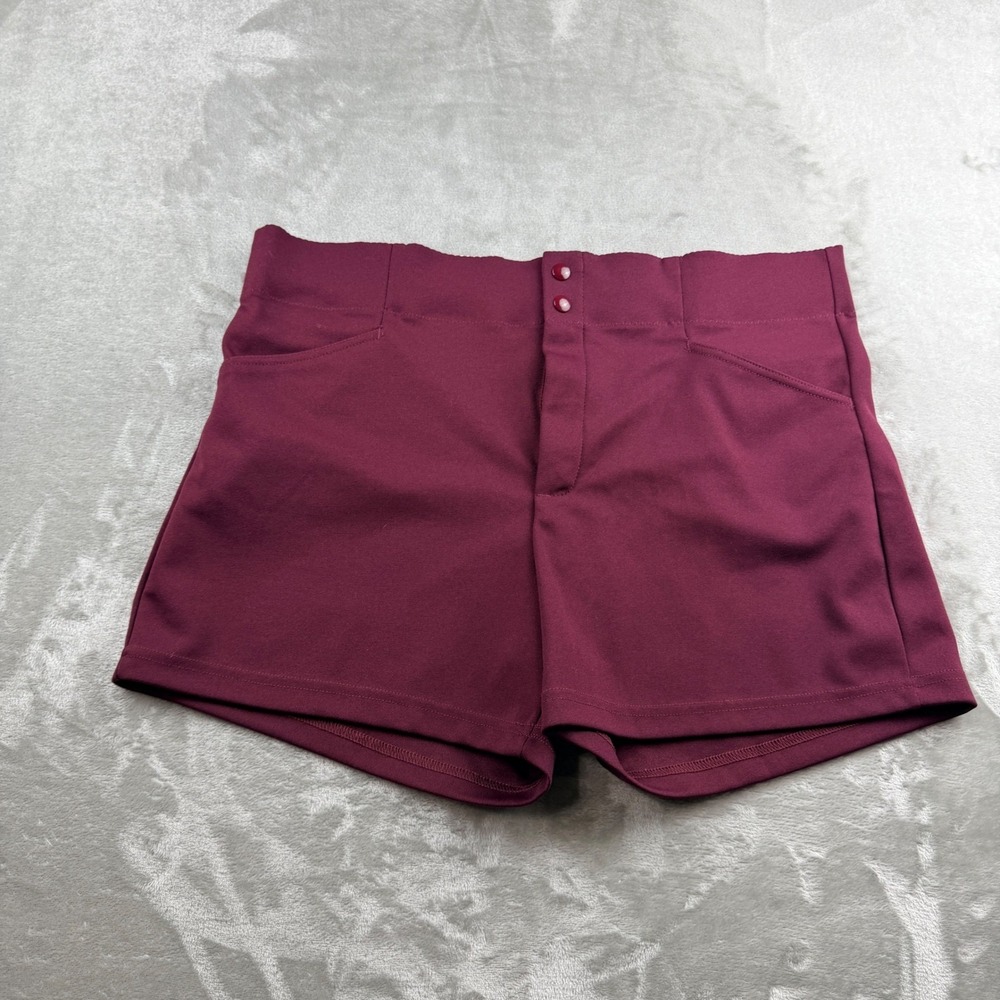 Soffe Shorts Women's XL Burgundy High Waisted Vintage Athletic Gym Shorts USA
